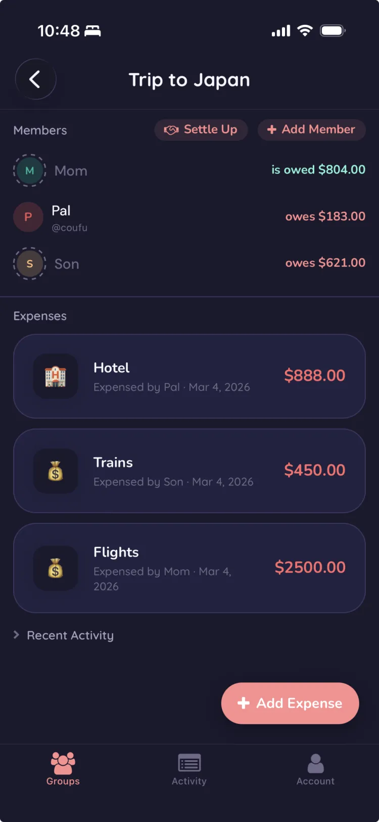 Group detail - Trip to Japan